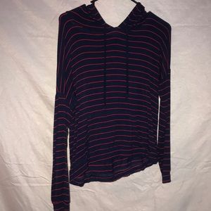 Red and blue long sleeve shirt